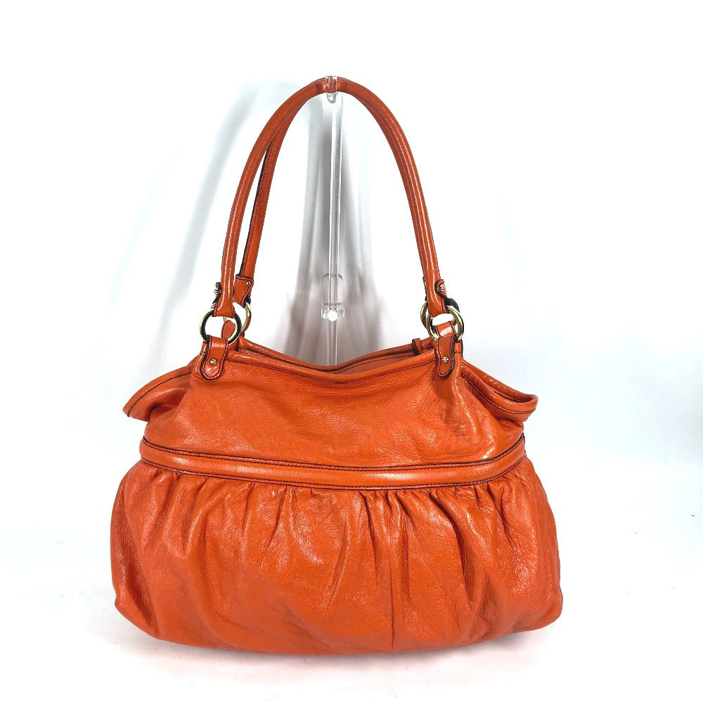 Fendi shoulder handbag logo tote leather orange charm bag